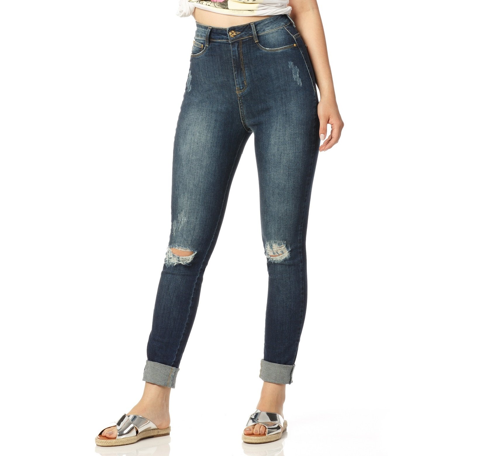 calca skinny hot pants stone dz2191 frente proximo denim zero