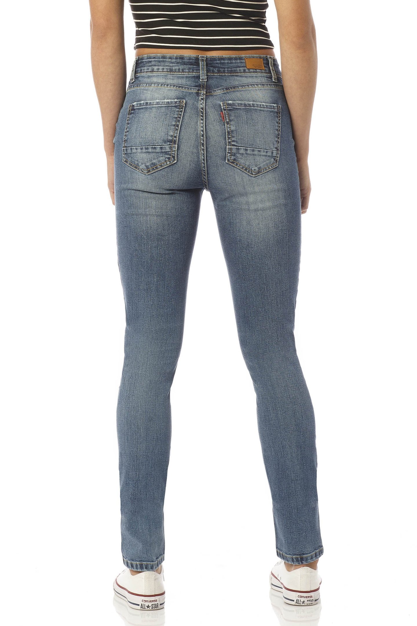 calca skinny media estonada dz2407 costas proximo denim zero