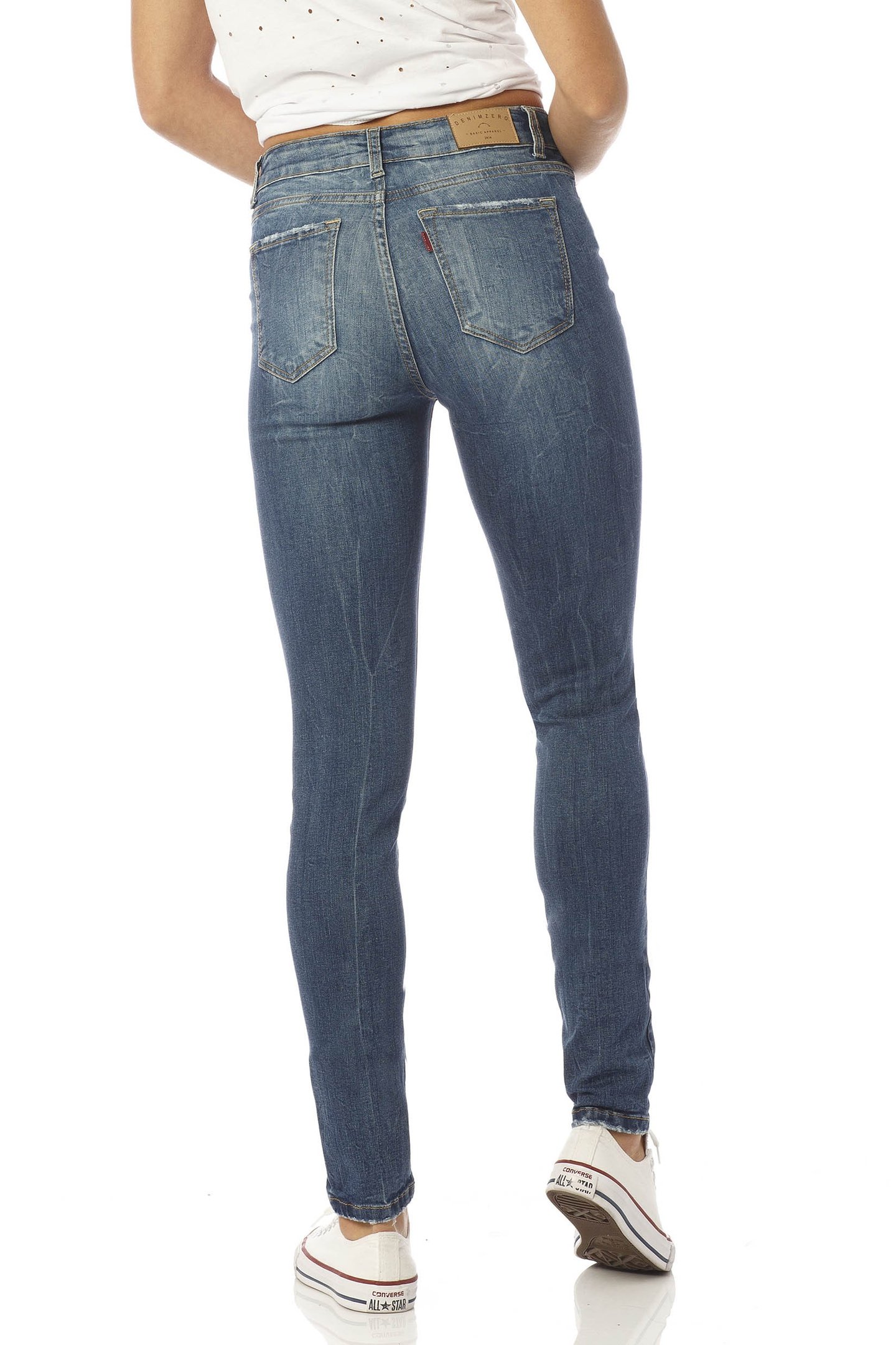 calca skinny hot pants detonada dz2396 costas proximo denim zero