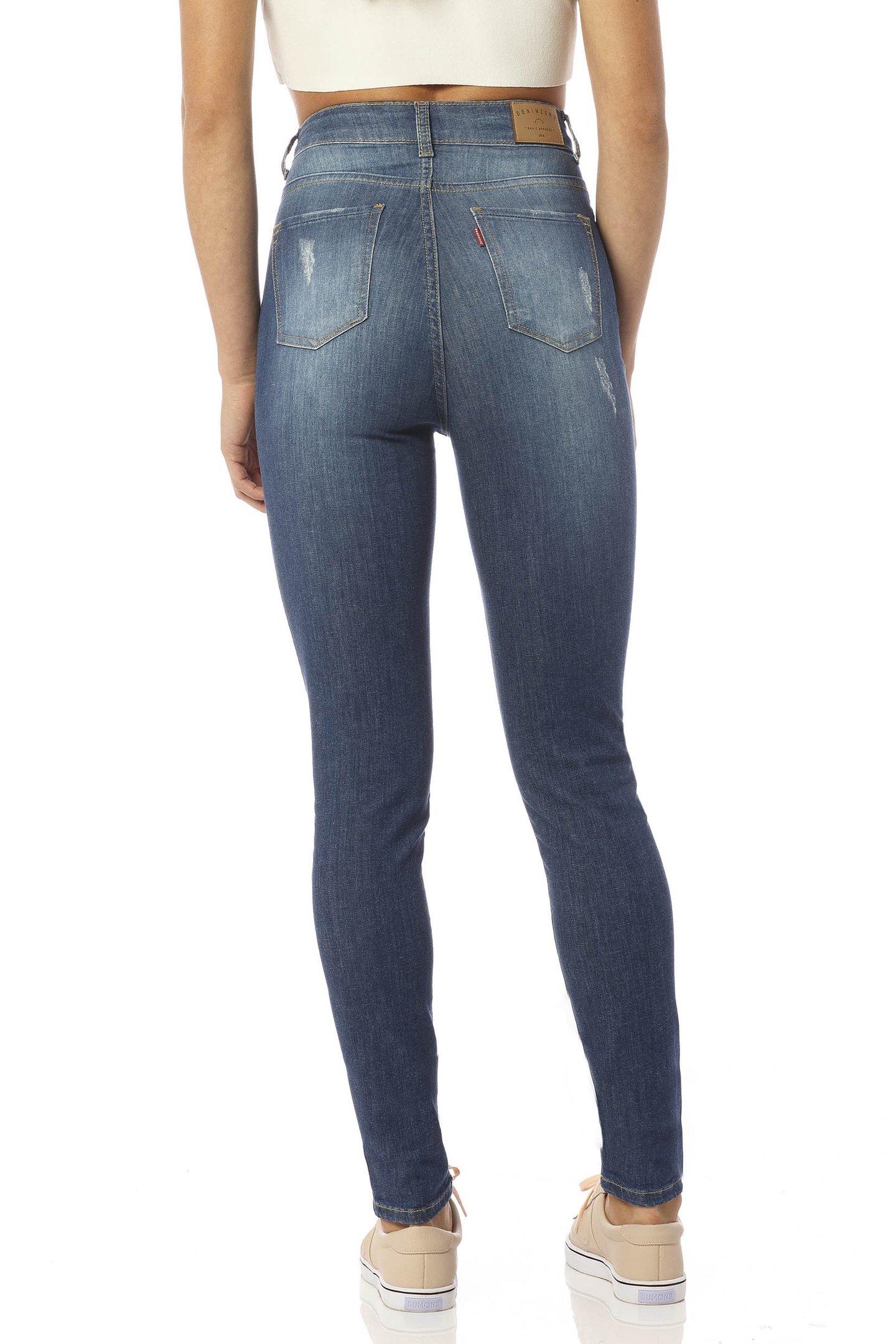 calca skinny hot pants rasgada dz2420 costas proximo denim zero