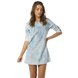 vestido curto com manga longa jeans claro dz12076 frente proximo denim zero