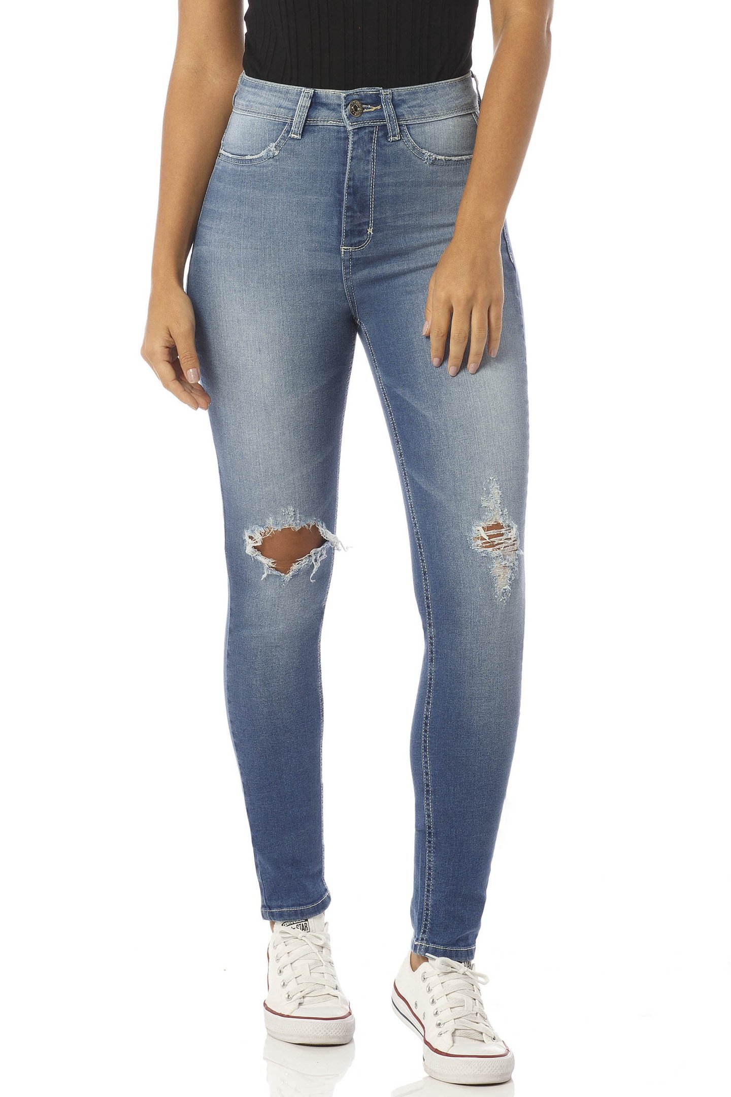 calca skinny hot pants rasgada dz2426 frente proximo denim zero
