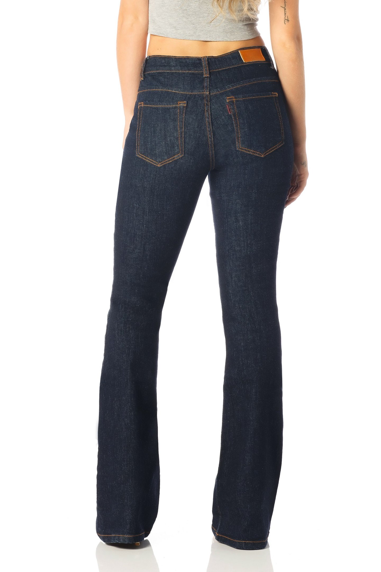 calca flare media escura dz2517 costas proximo denim zero
