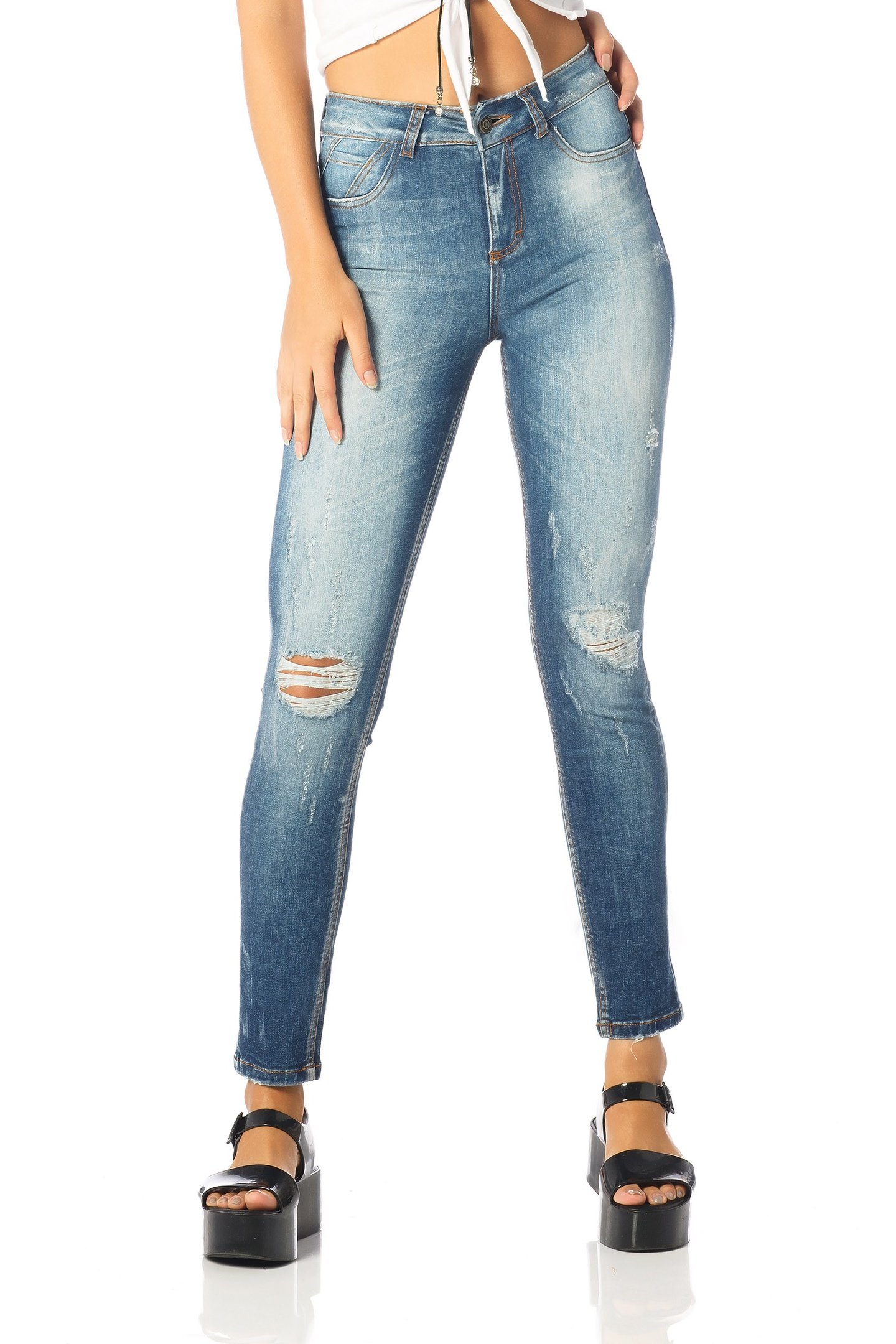 calca skinny media marcacoes dz2554 frente proxima denim zero