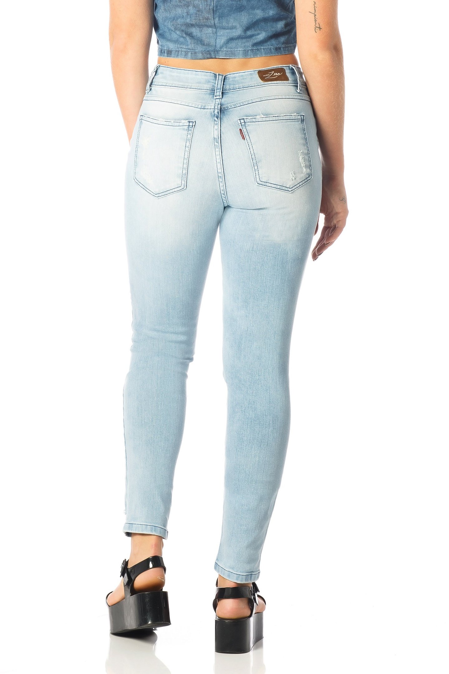 calca skinny media rasgos dz2541 costas proxima denim zero