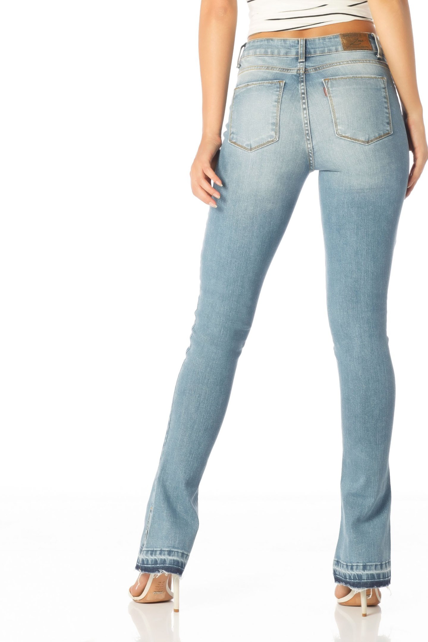 calca new boot cut media fenda dz2478 costas proximo denim zero
