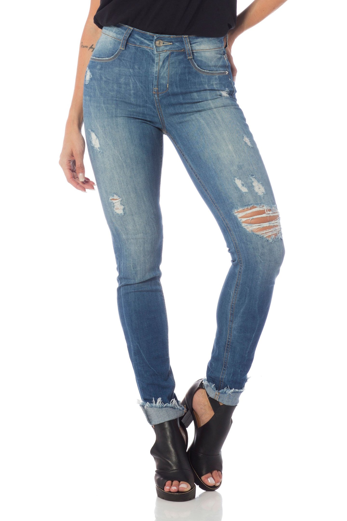 calca skinny media com rasgos dz2621 frente proximo denim zero
