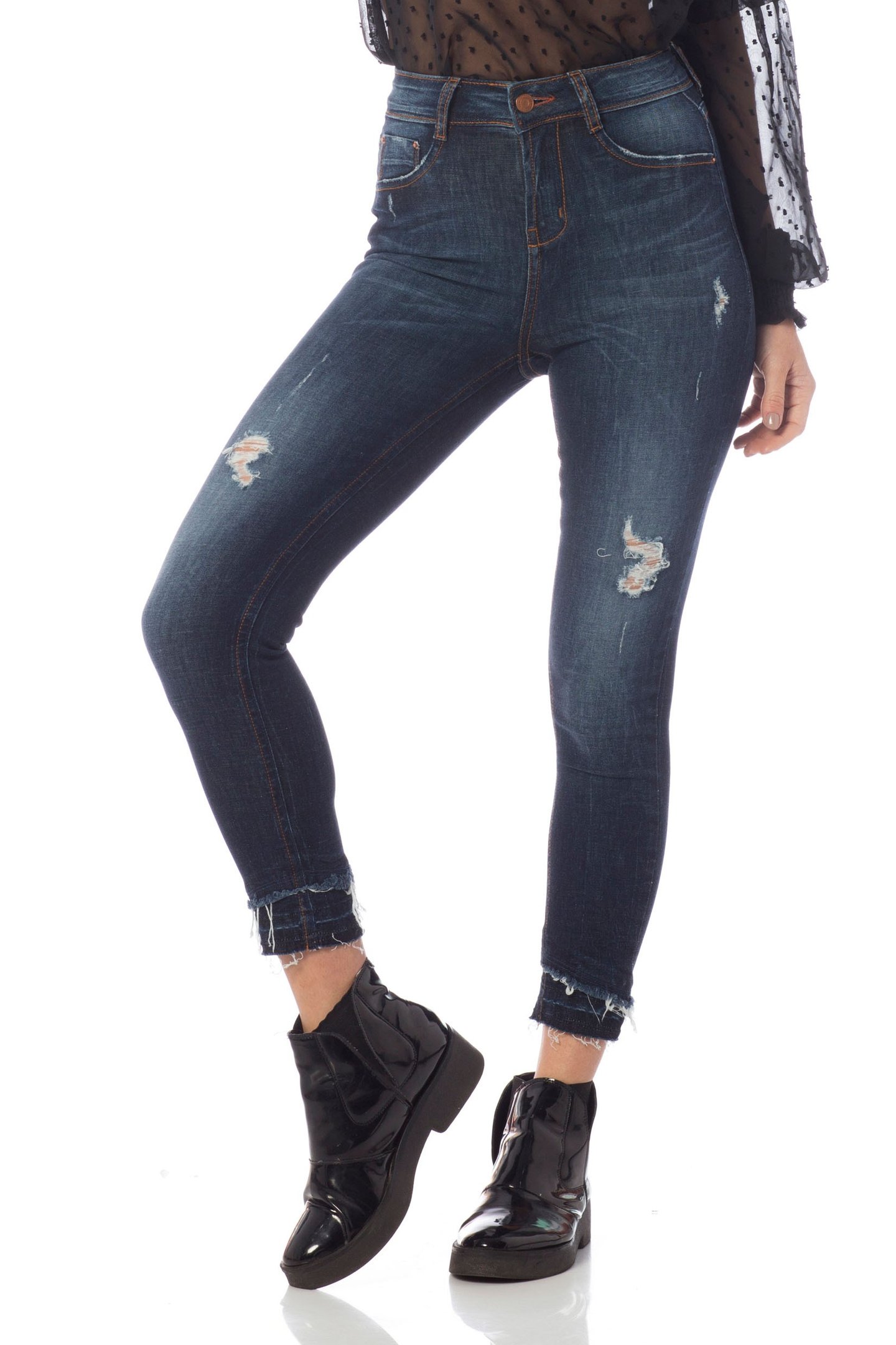 calca skinny media cropped puidos dz2624 frente proximo denim zero copia