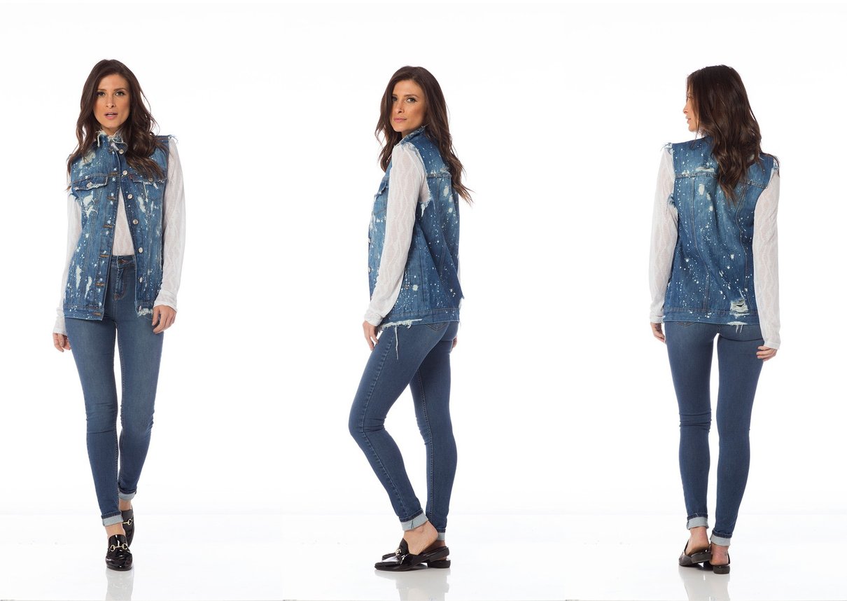 colete jeans oversize puidos dz9074 tripla denim zero