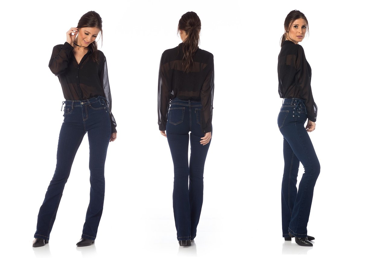 calca boot cut media trancado lateral dz2627 tripla denim zero