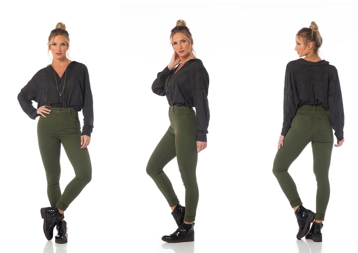 calca skinny hot pants colors dz2528 olive tripla denim zero