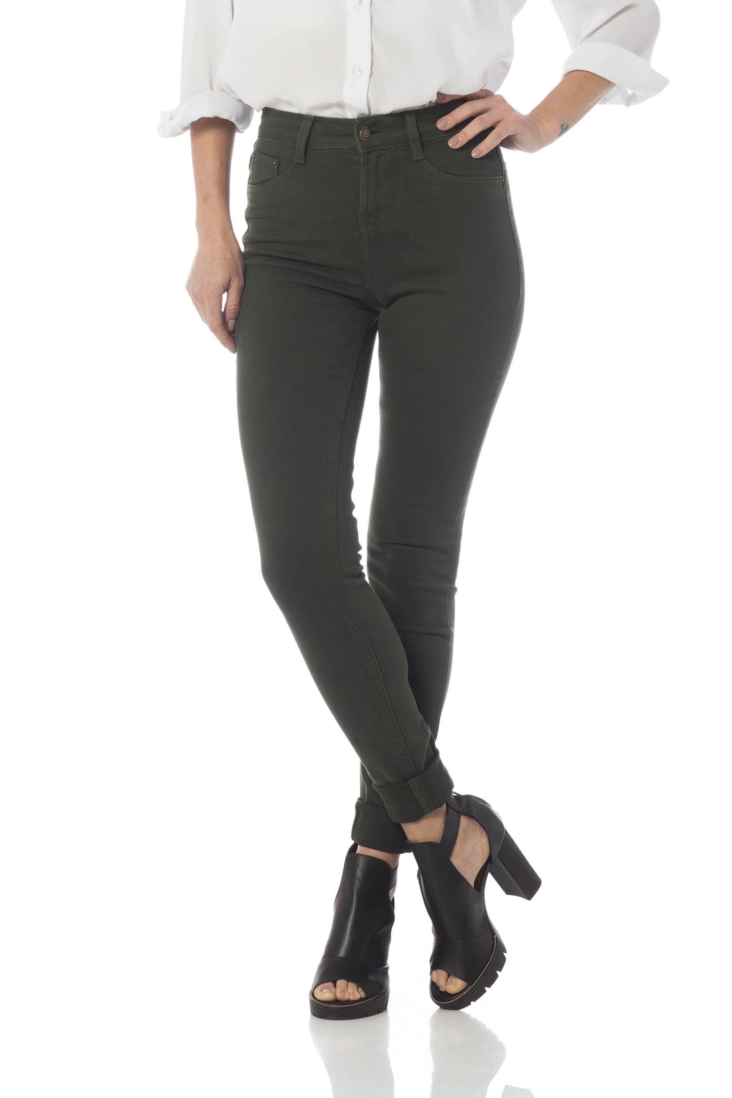 calca skinny media colors dz2560 forest frente proximo denim zero