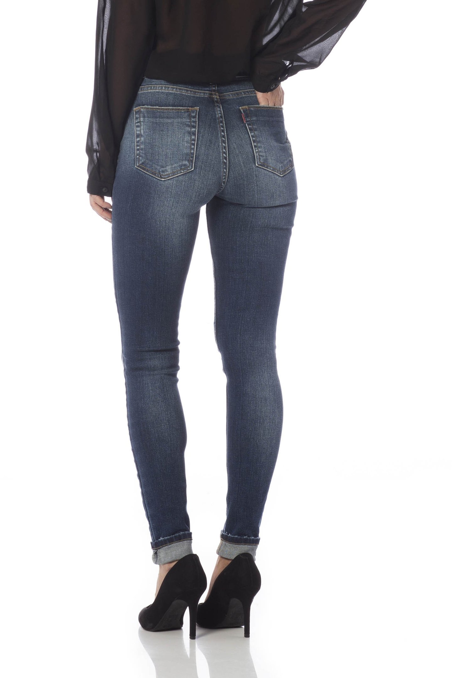 calca skinny media detalhes dz2632 costas proximo denim zero