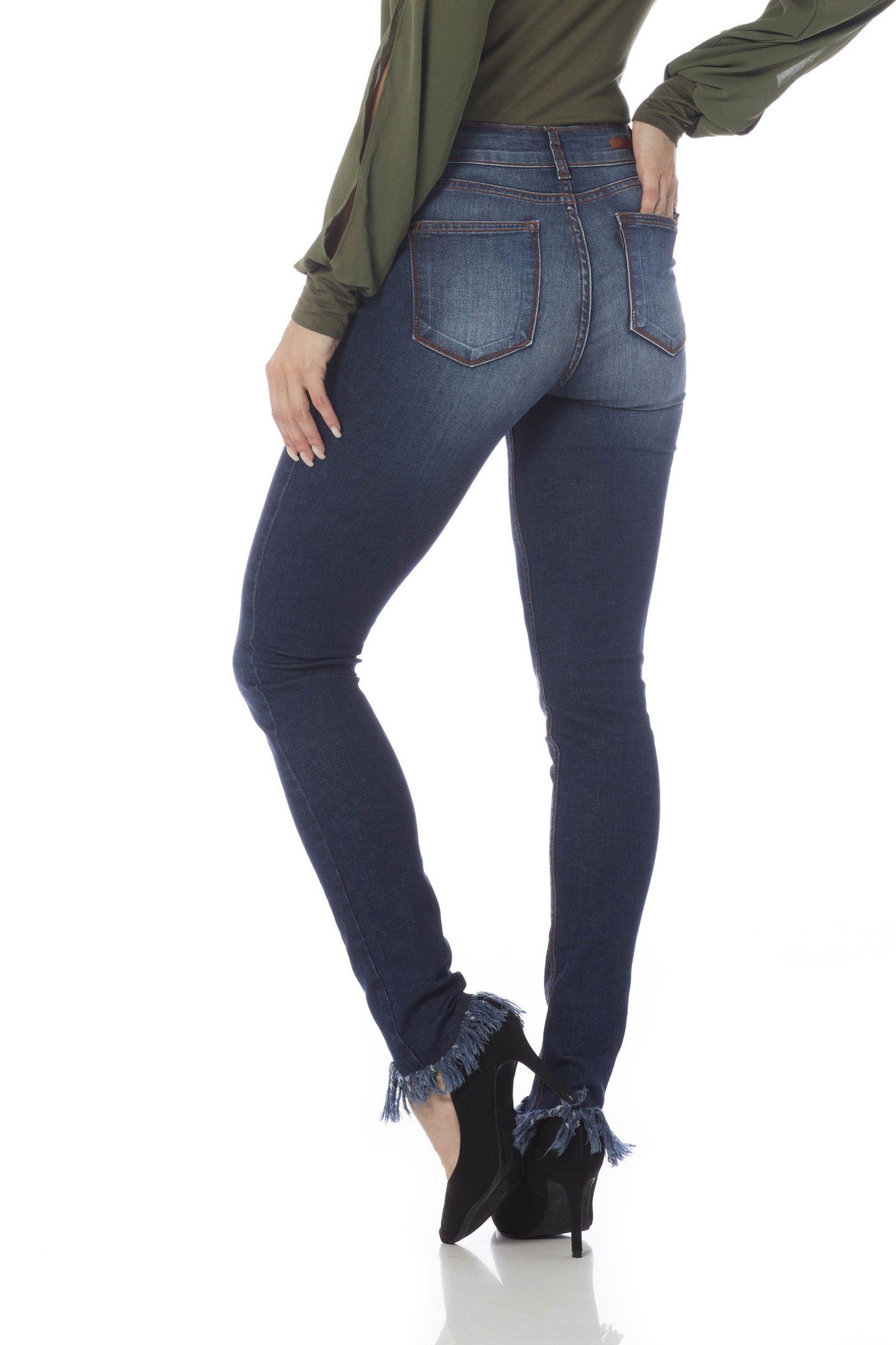 calca skinny media barra desfiada dz2634 costas proximo denim zero