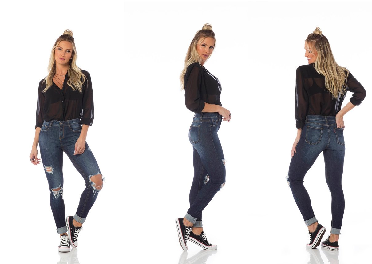 calca skinny media com rasgos dz2636 tripla denim zero