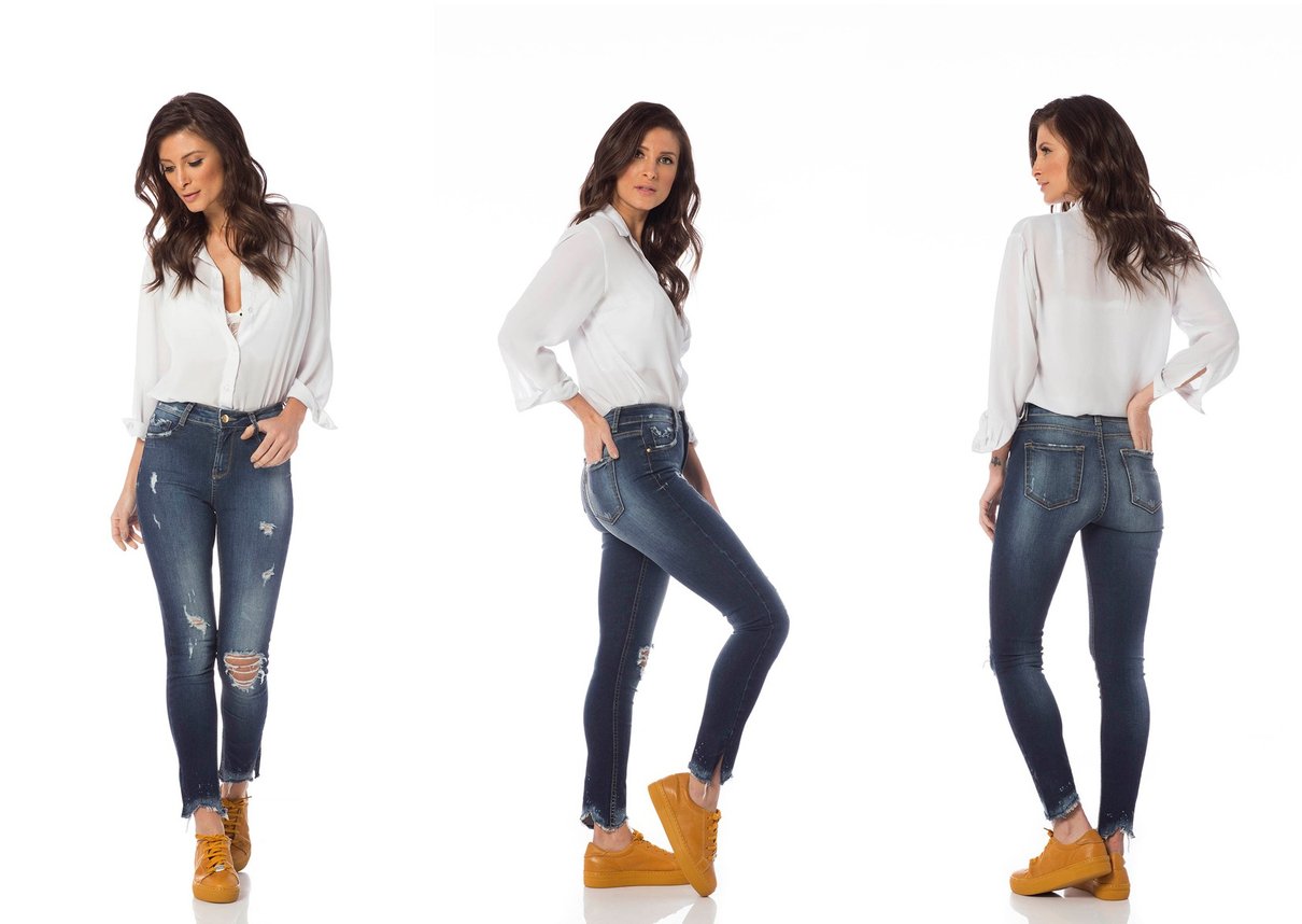calca skinny media cigarrete com rasgos dz2650 tripla denim zero