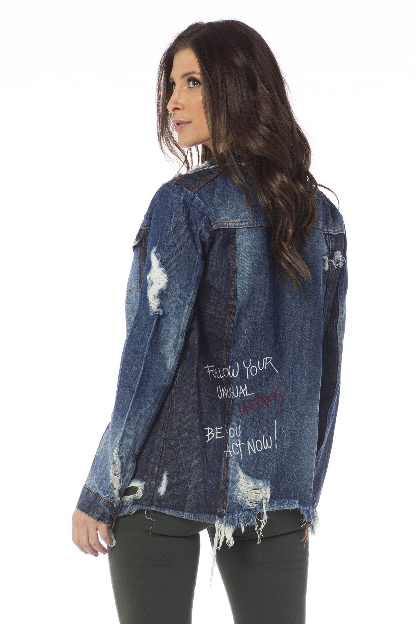 jaqueta jeans oversize com rasgos dz9075 costas proximo denim zero