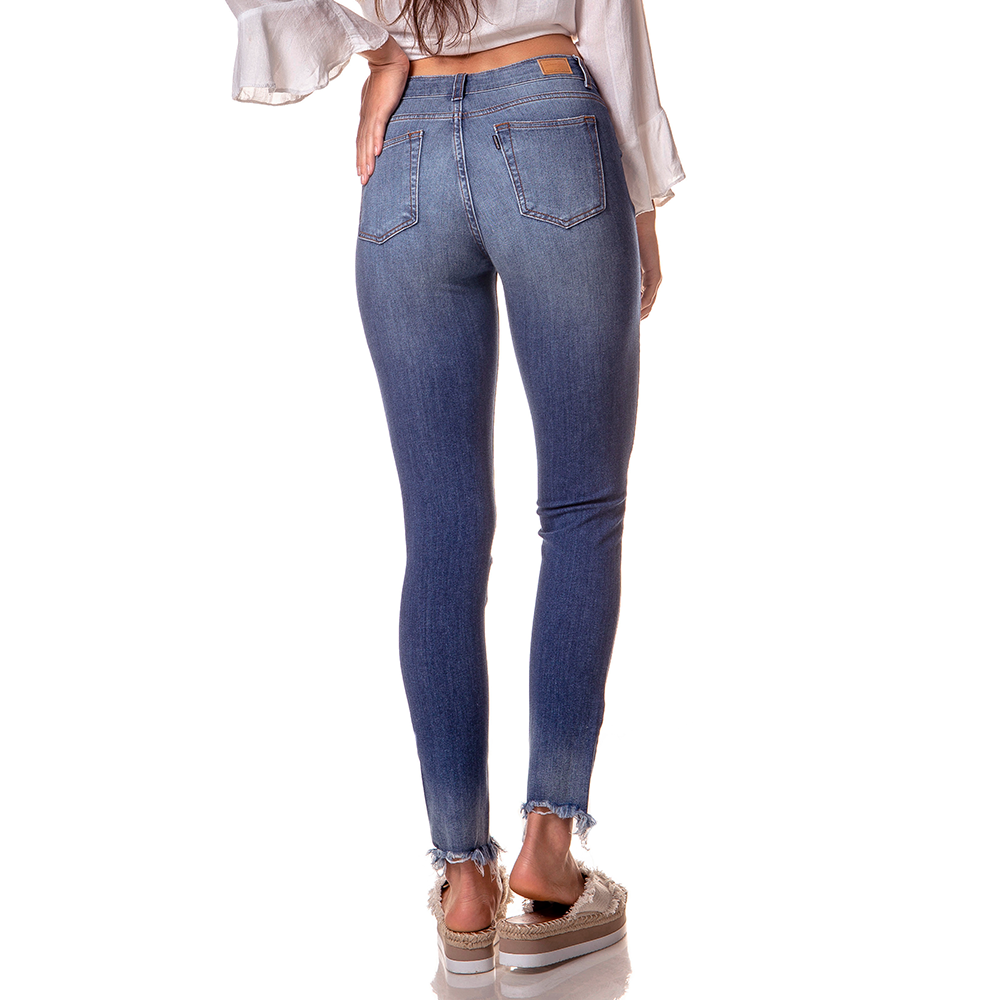 dz2717 calca skinny media estonada denim zero costas cortada