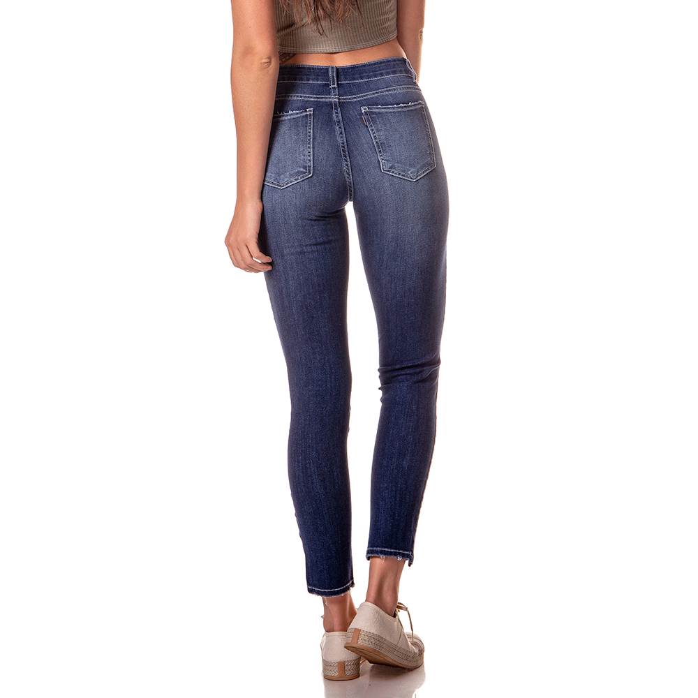 dz2721 calca skinny media fenda frontal denim zero costas cortada