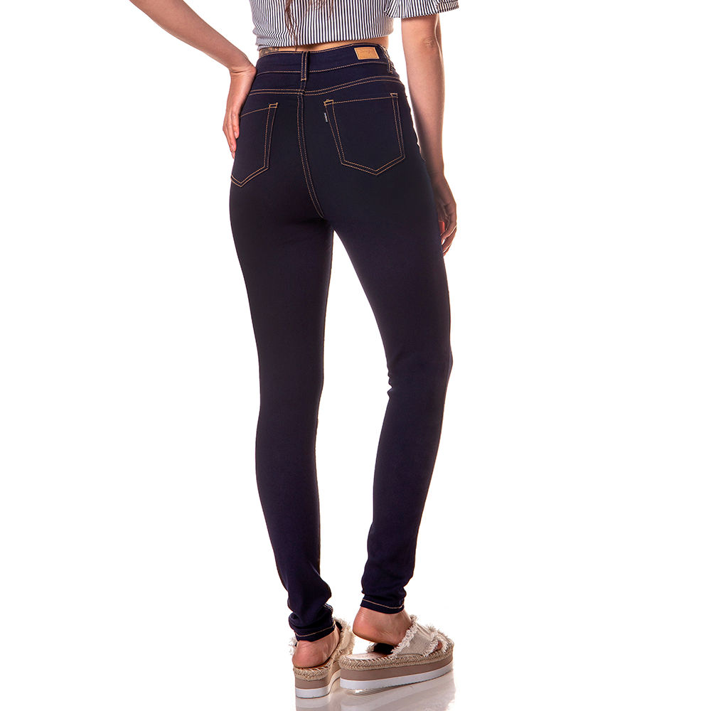dz2371 11 calca skinny cintura alta escura amaciada denim zero costas proxima