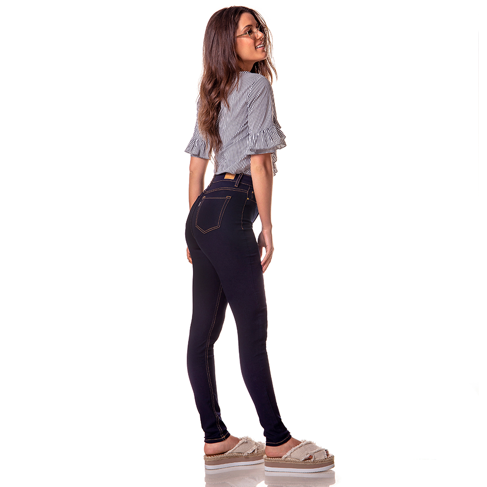 dz2371 11 calca skinny cintura alta escura amaciada denim zero lateral
