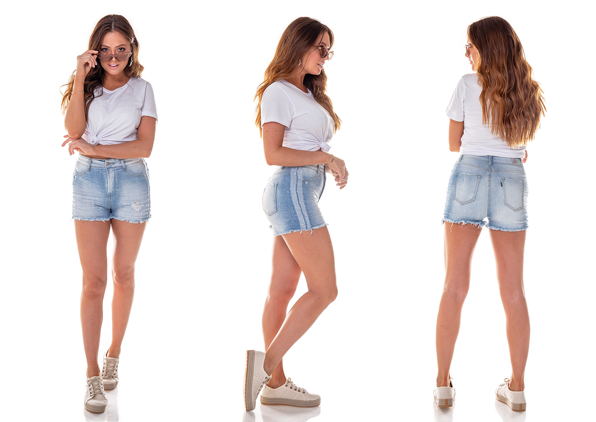 dz6253 shorts pin up claro denim zero tripla
