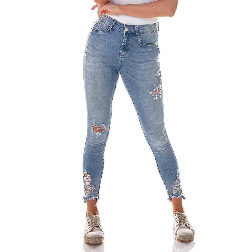 dz2706 calca skinny cropped media destroyed denim zero frente cortada