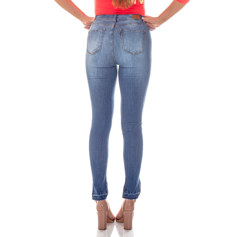dz2713 calca skinny cigarrete media barra mullet denim zero costas cortada
