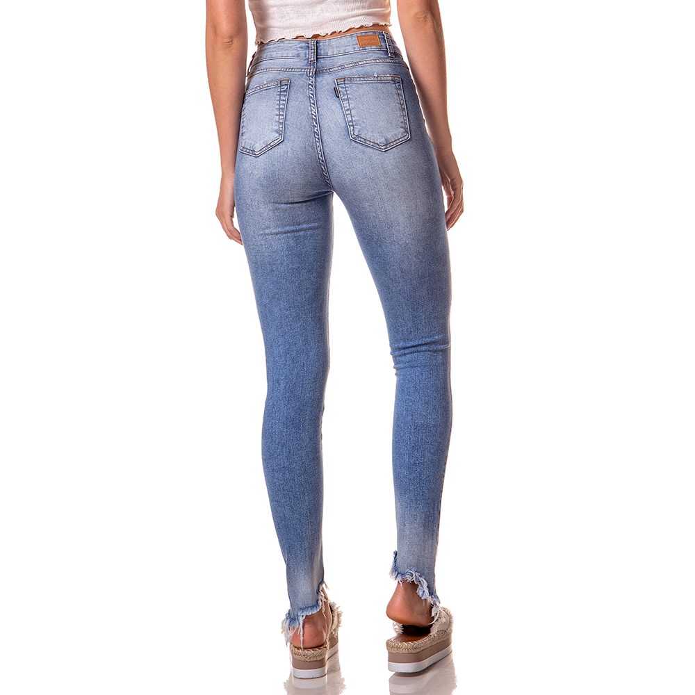 dz2737 calca skinny media barra inclinada denim zero costas cortada