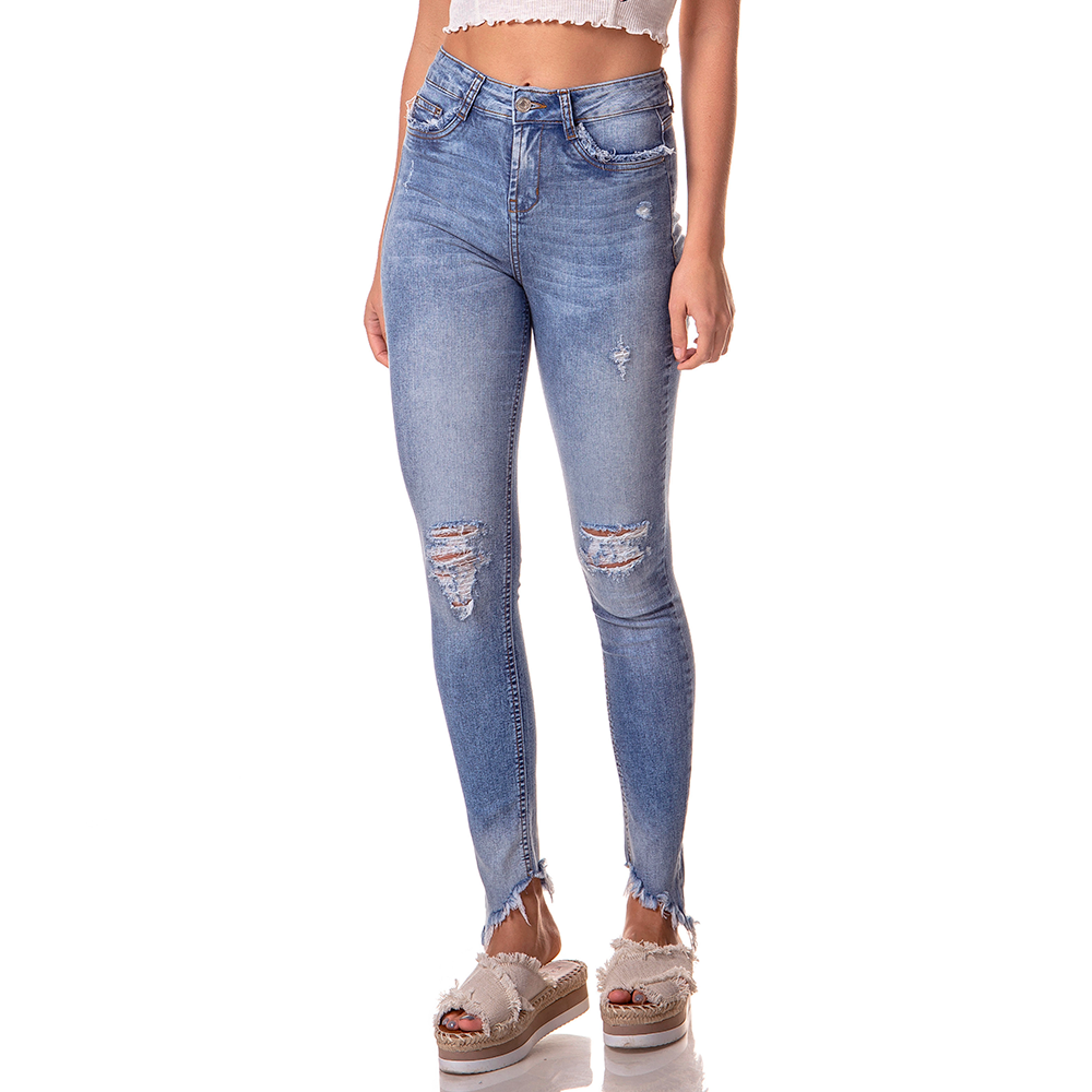 dz2737 calca skinny media barra inclinada denim zero frente cortada