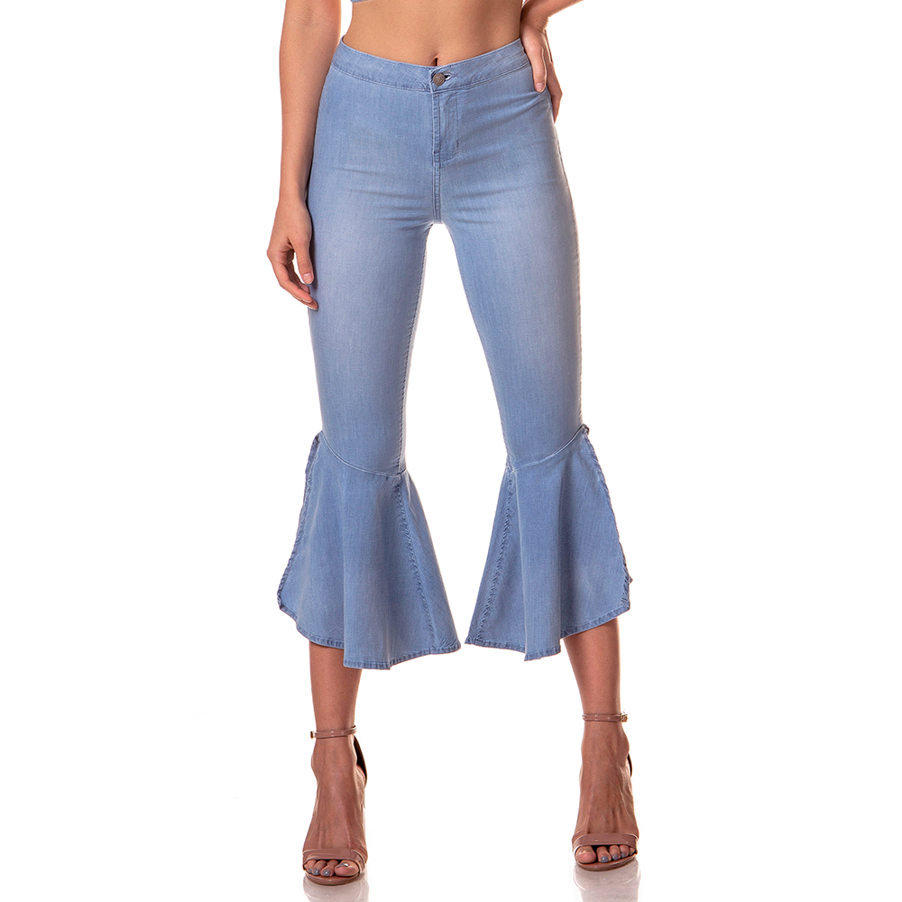 dz8044c calca super flare cropped media denim zero frente cortada