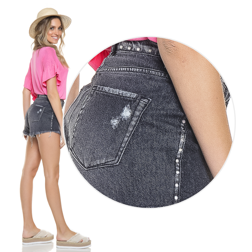 dz6255 shorts setentinha detalhe lateral denim zero