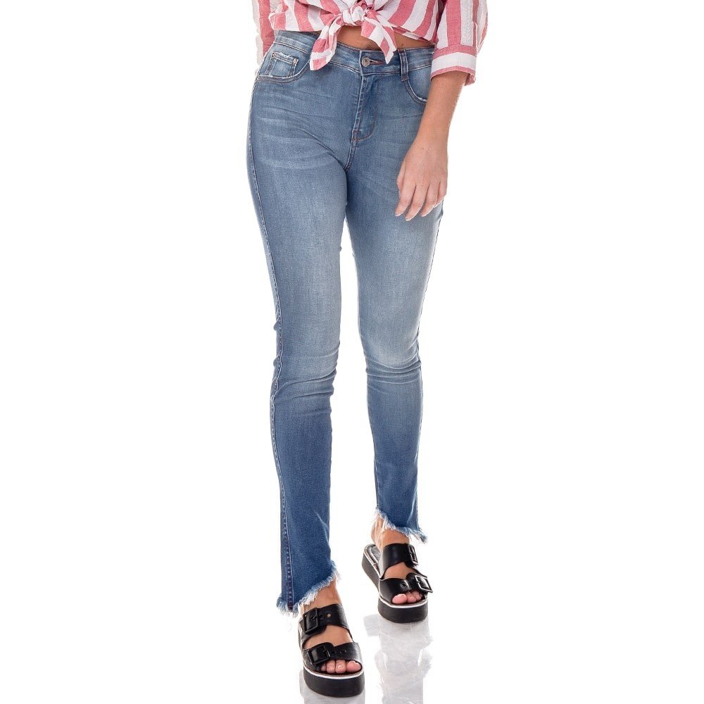 dz2701 calca skinny media barra inclinada denim zero frente cortada