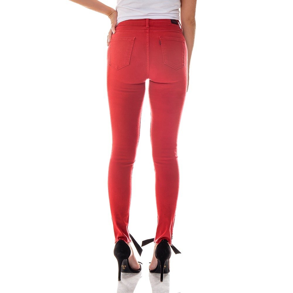 dz2734 roses ii calca skinny media cigarrete com listra denim zero costas cortada