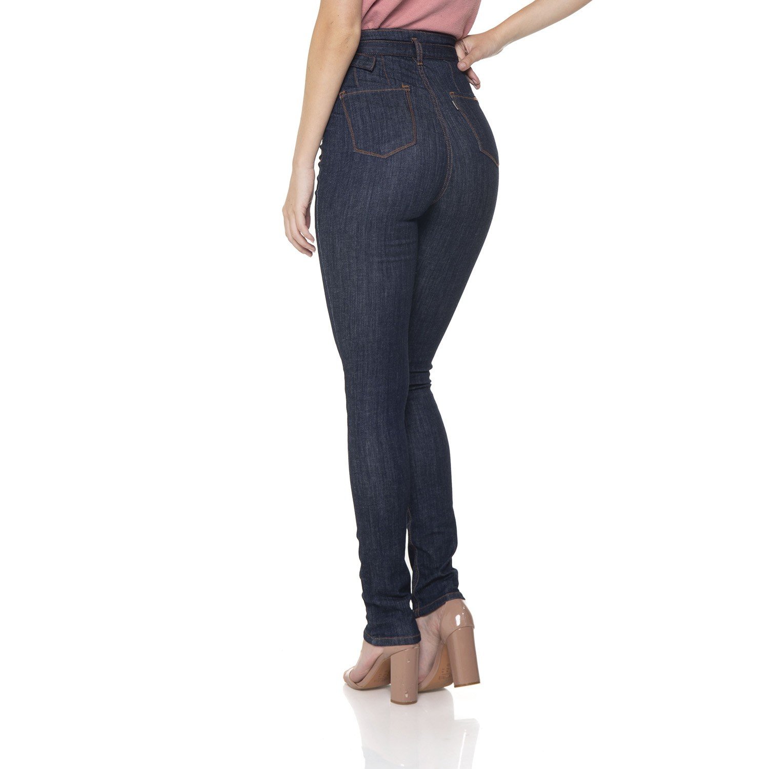 dz2843 calca jeans skinny hot pants cinto de jeans denim zero costas prox
