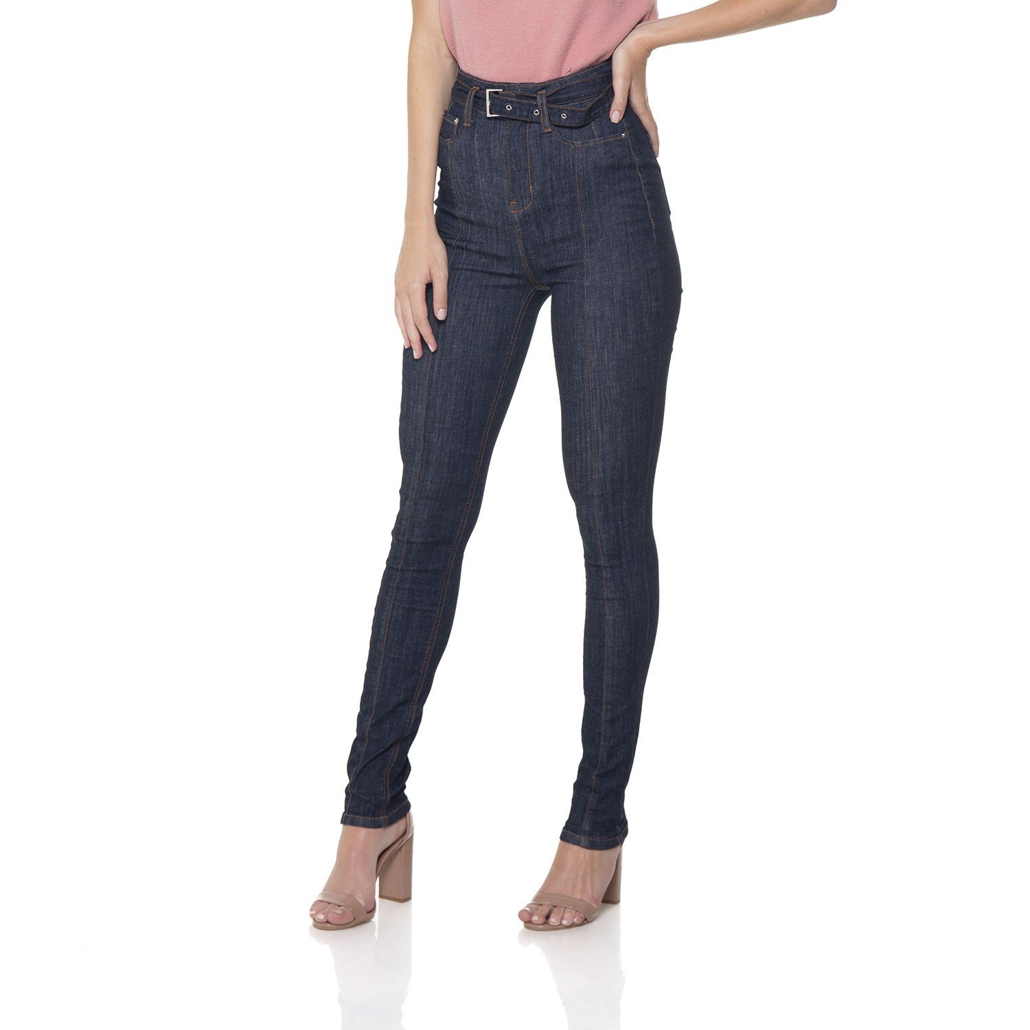dz2843 calca jeans skinny hot pants cinto de jeans denim zero frente 02 prox