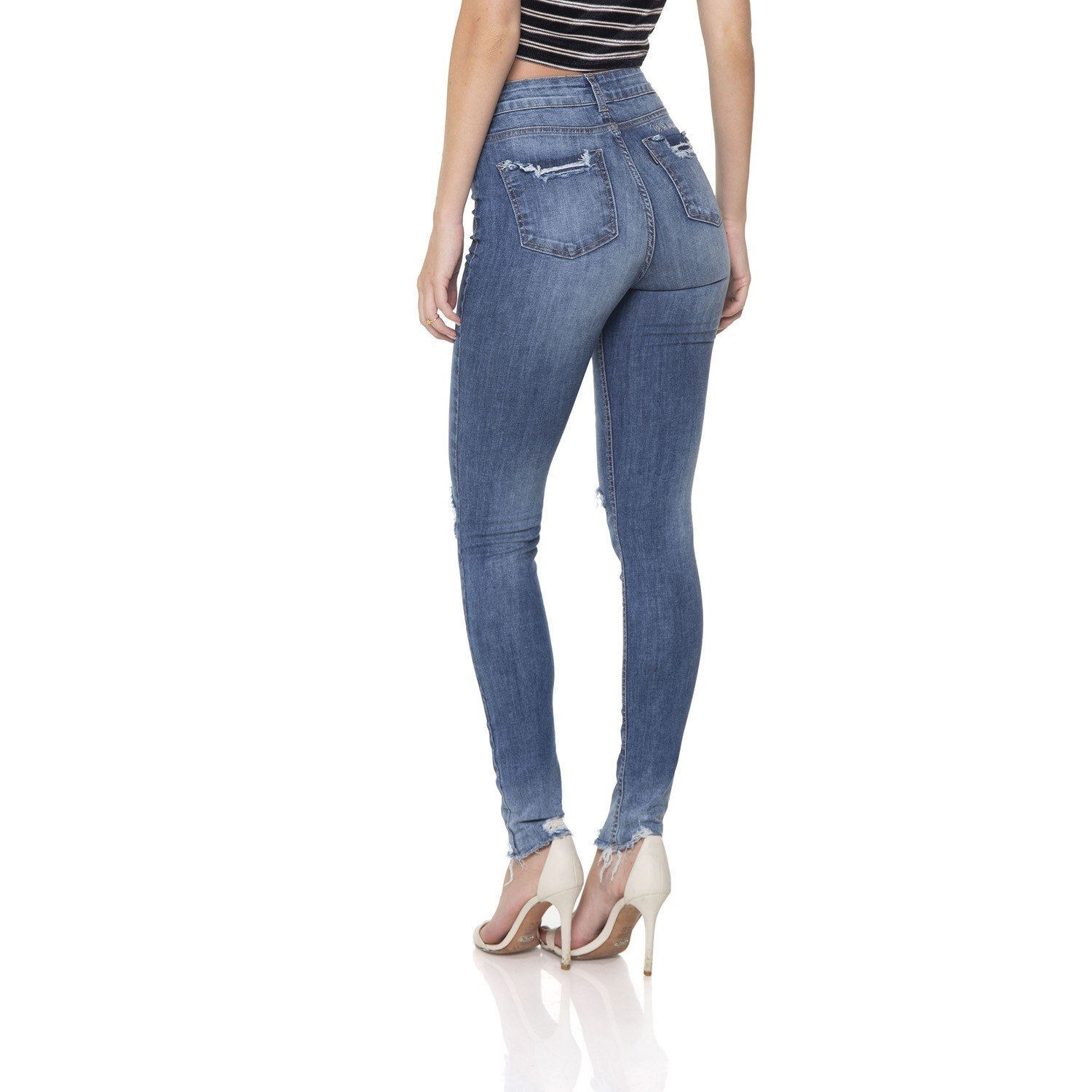 dz2835 calca jeans skinny media com rasgos denim zero costas prox