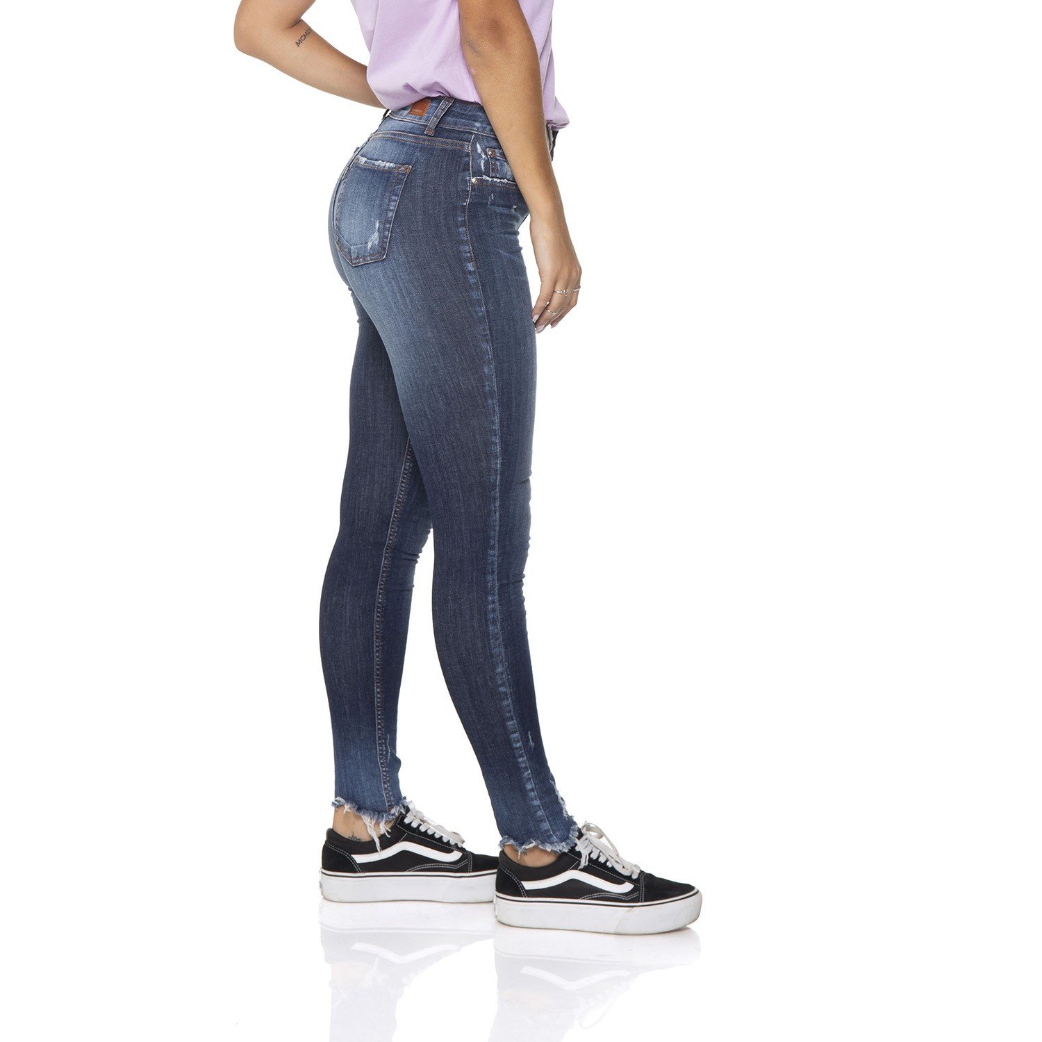 dz2846 calca jeans skinny media cigarrete denim zero lado prox