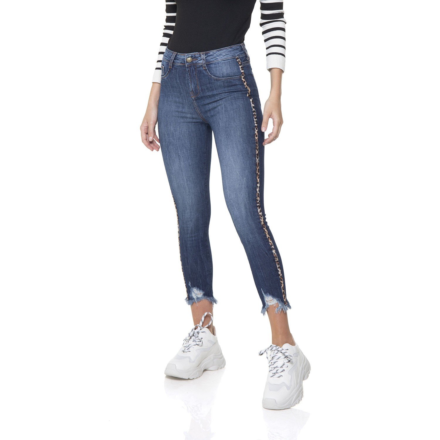 dz2862 calca jeans skinny cropped media denim zero frente prox