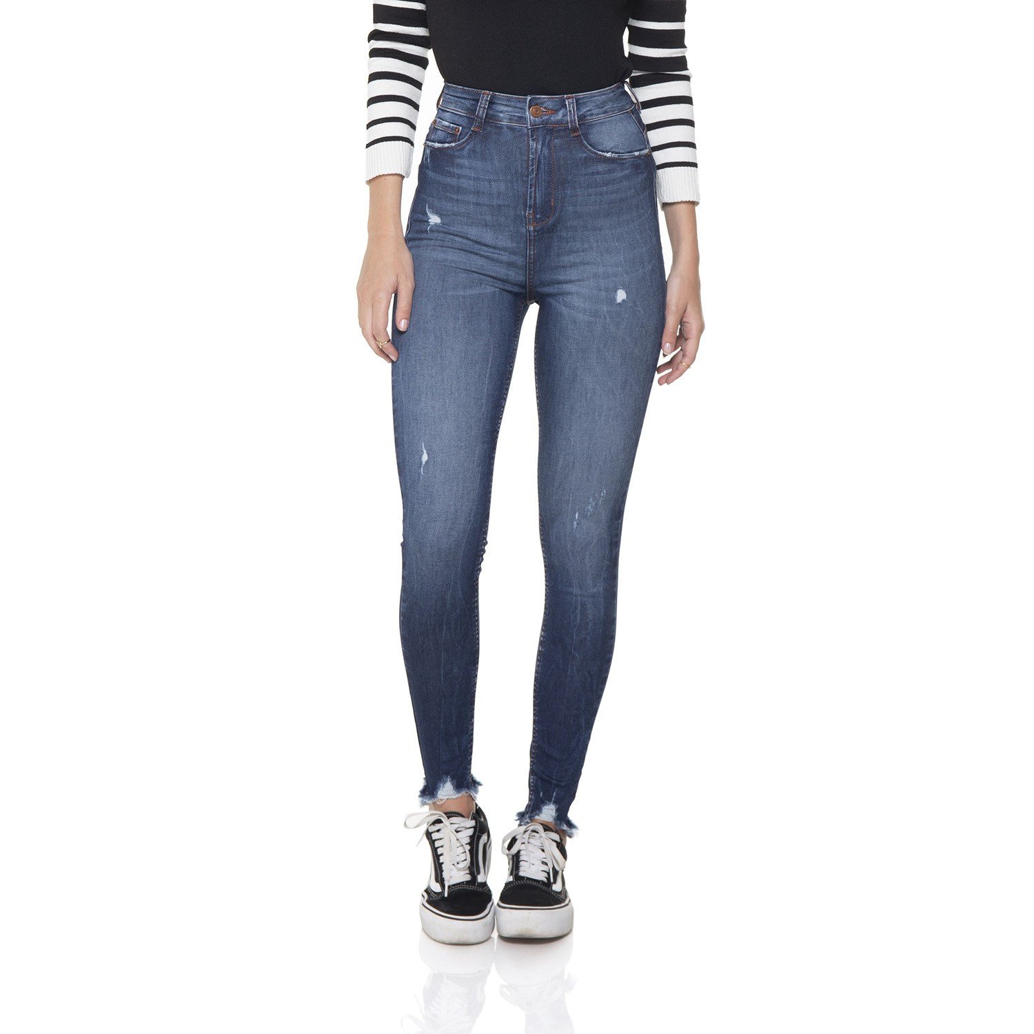 dz2865 calca jeans skinny hot pants cigarrete denim zero frente prox