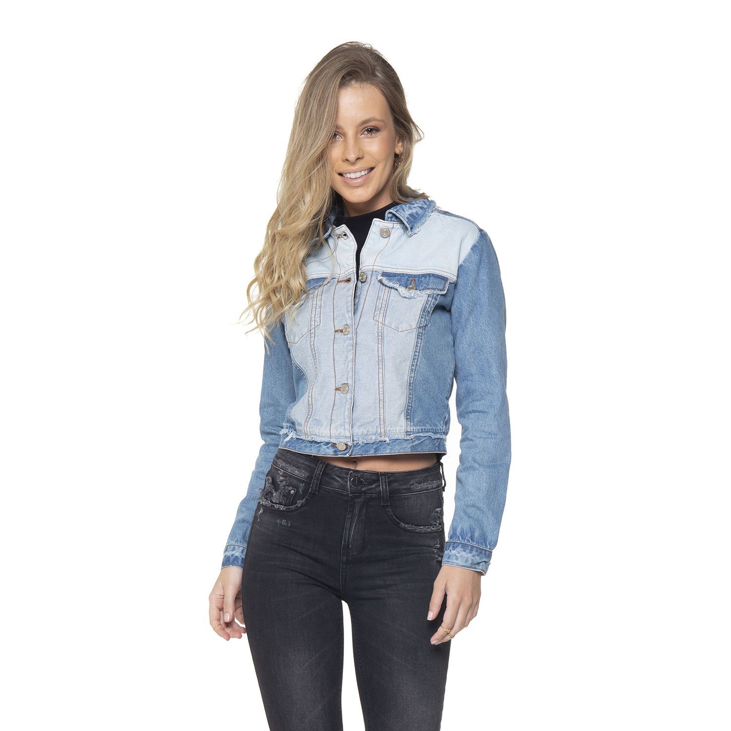 dz9085 jaqueta cropped jeans denim zero frente prox