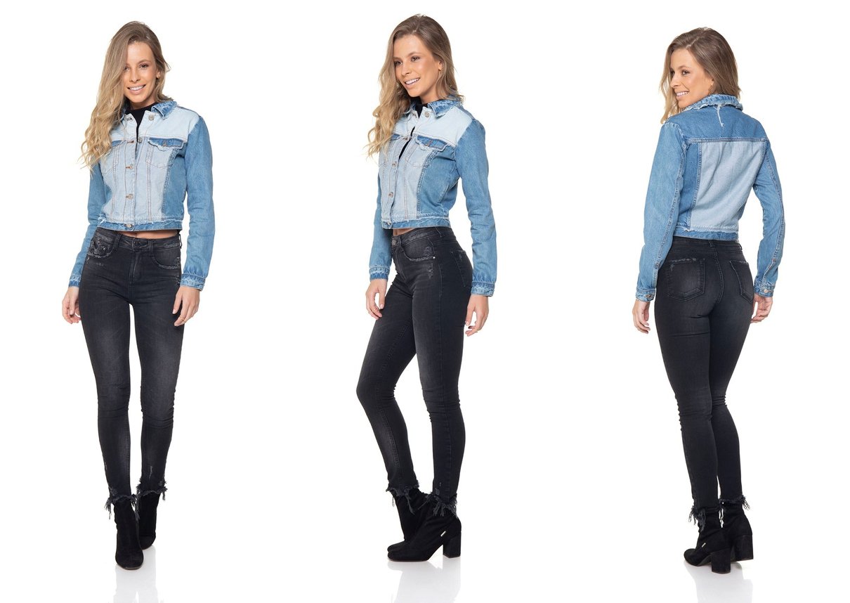 dz9085 jaqueta cropped jeans denim zero tripla