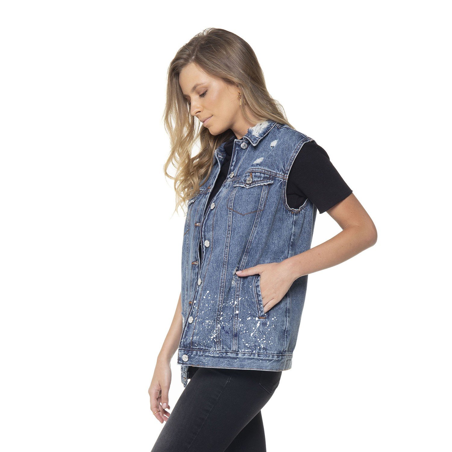 dz9087 colete oversize jeans denim zero lado prox