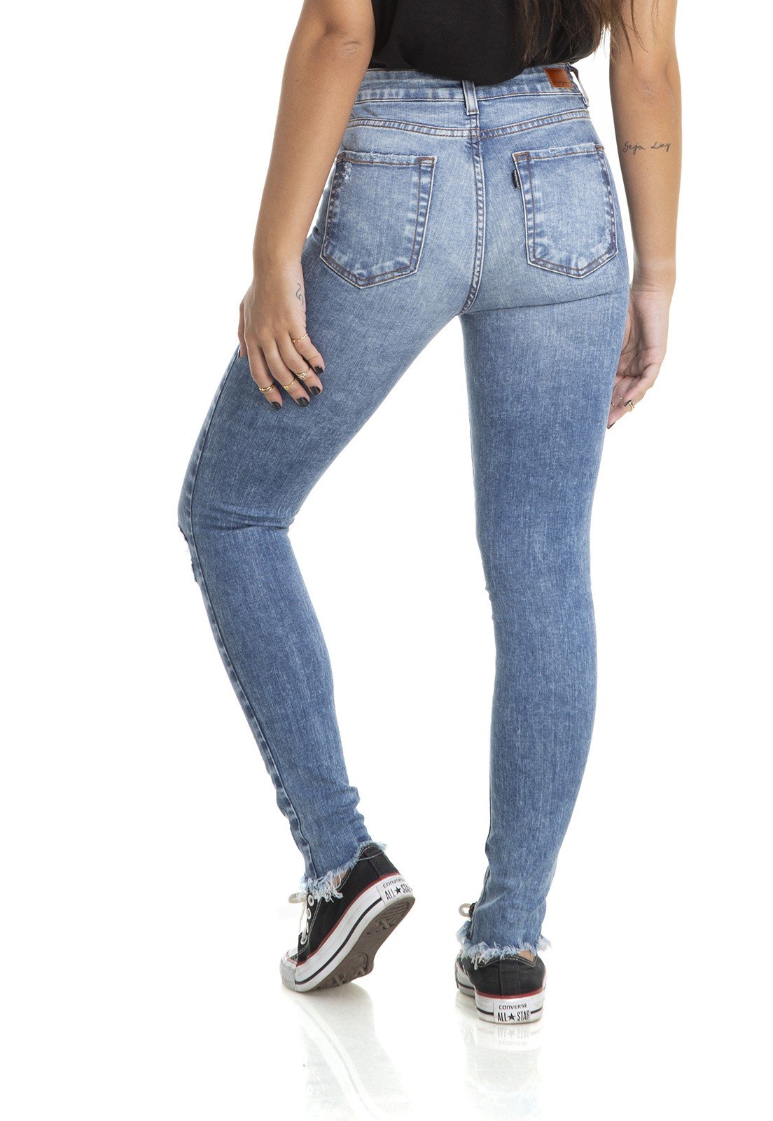 dz2877 calca skinny cigarrete media rasgo denim zero costas crop