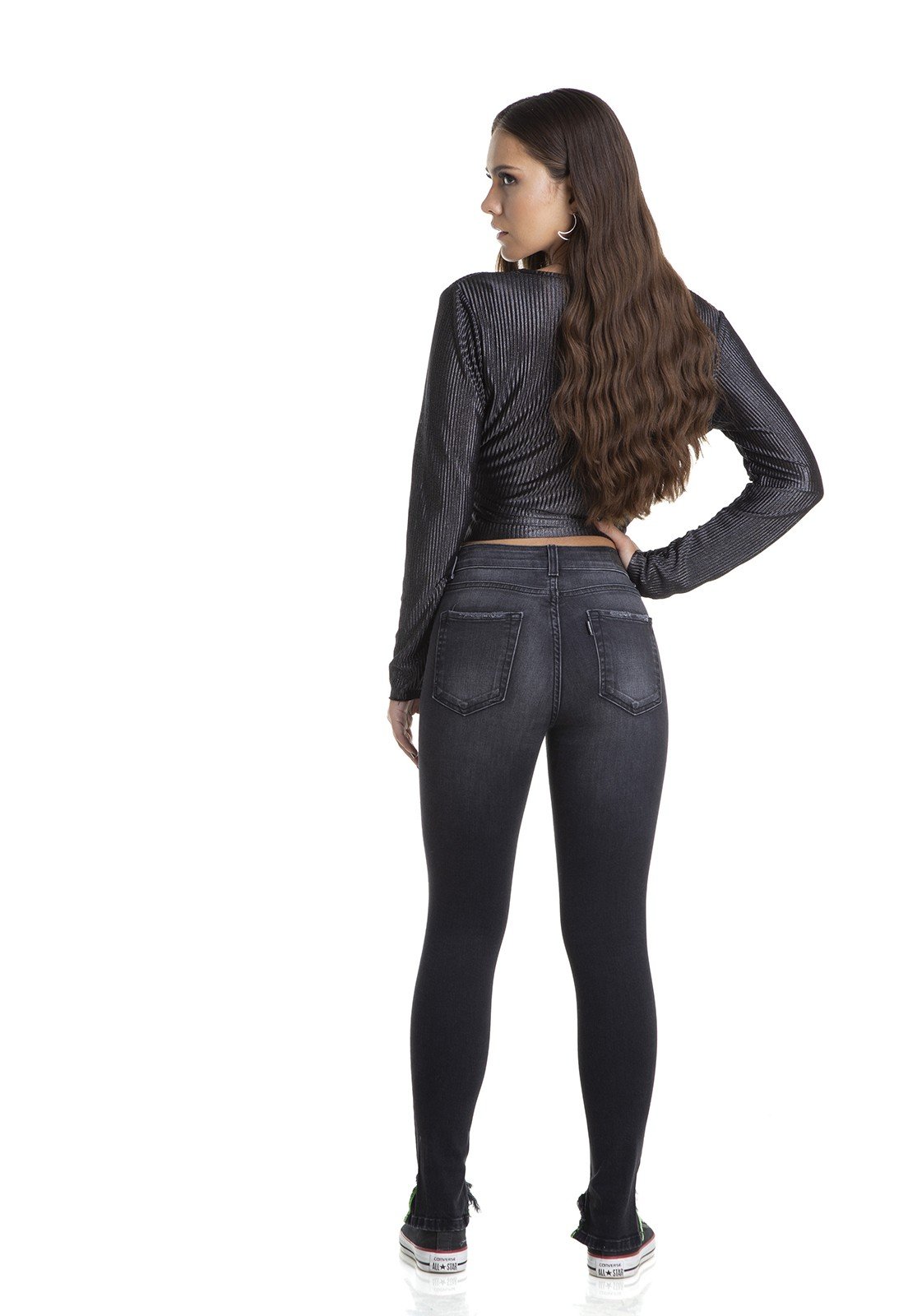 dz2881 calca skinny cigarrete media black neon denim zero costas