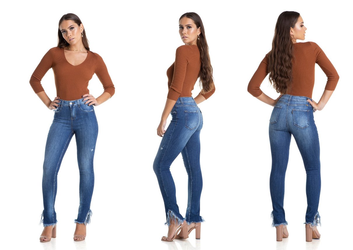 dz2883 calca skinny cigarrete media fenda desfiada denim zero trio