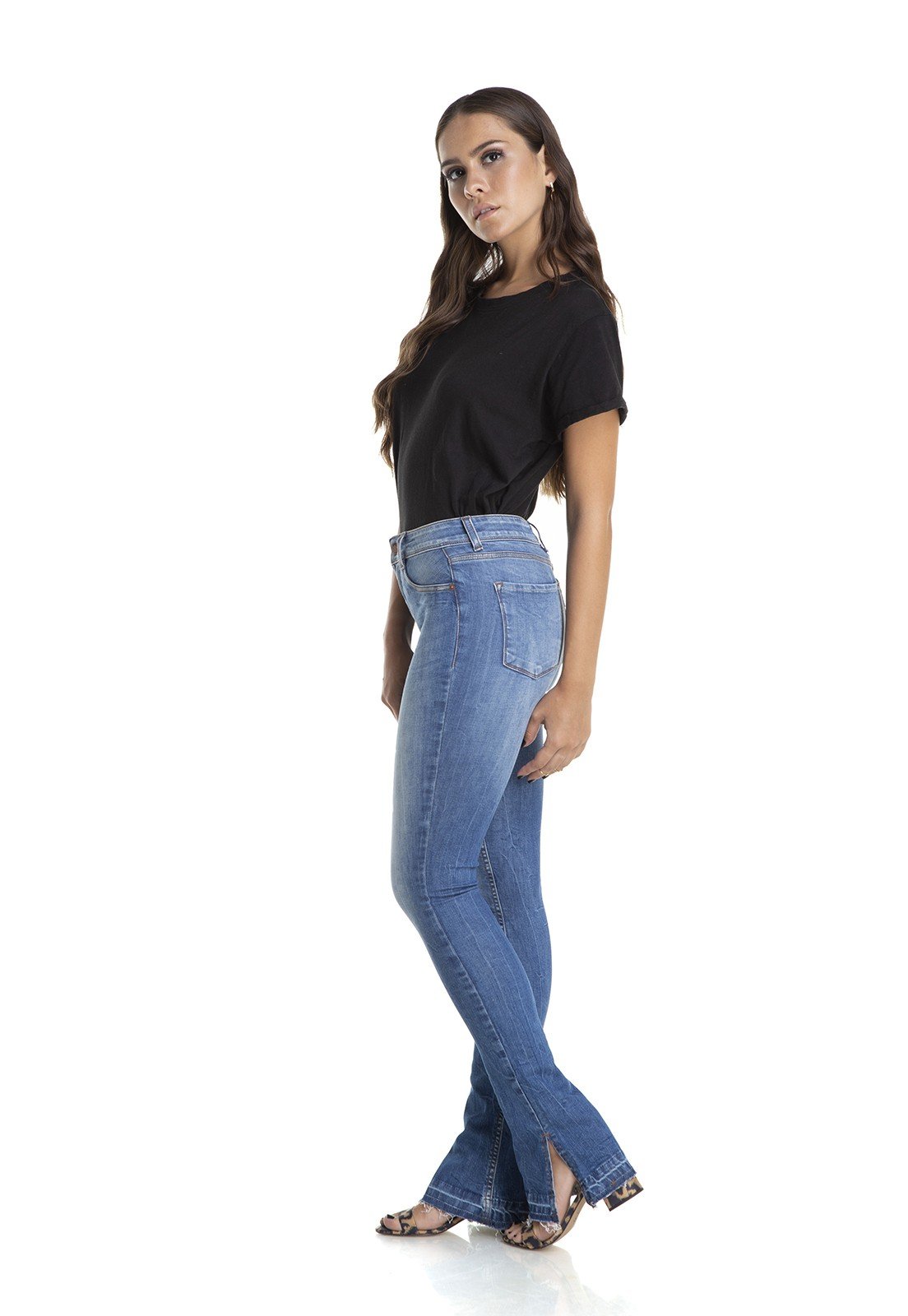 dz2888 calca new boot cut media estonada denim zero lateral