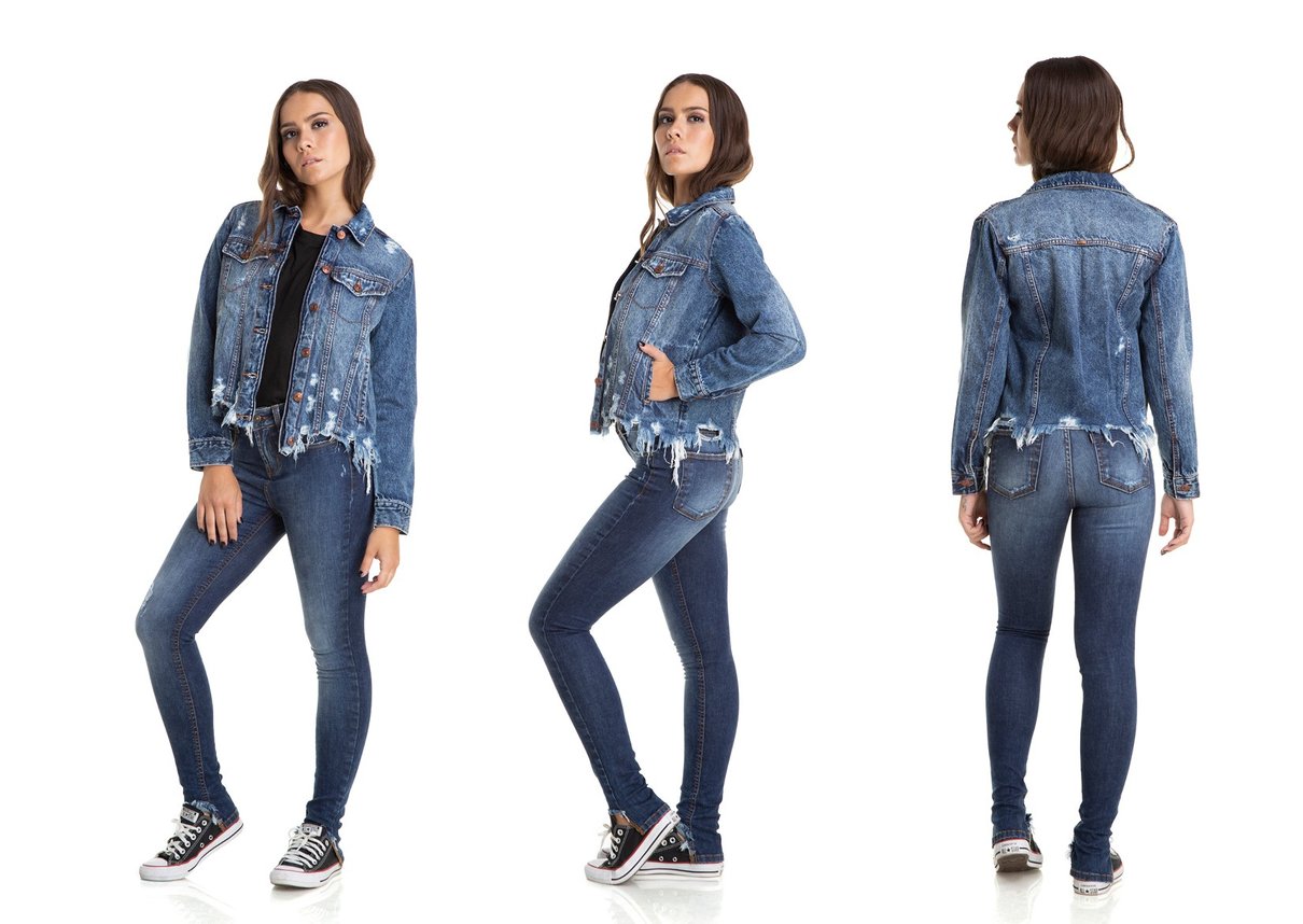 dz9089 jaqueta regular destroyed denim zero trio