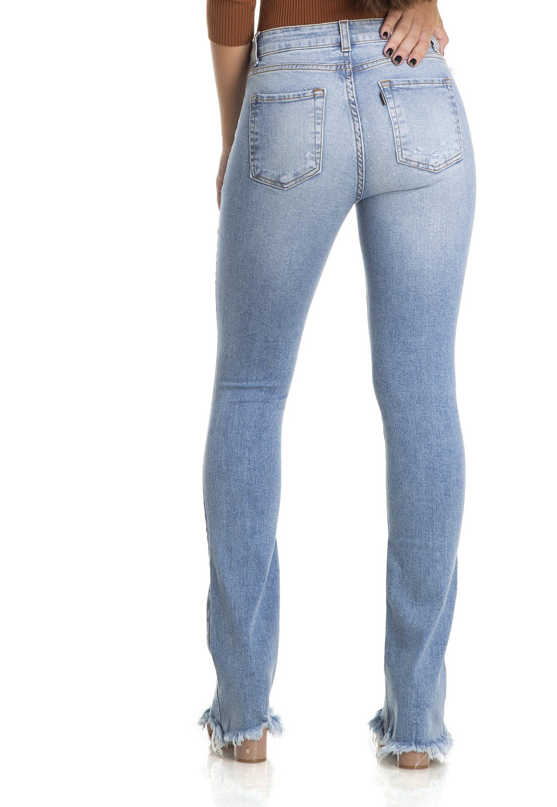 dz2887 calca boot cut media rasgo denim zero costas crop