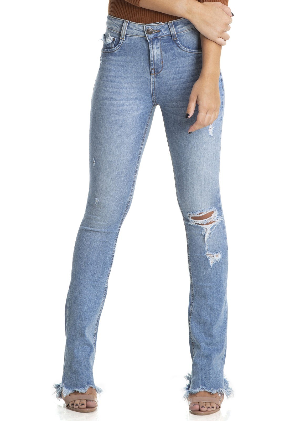 dz2887 calca boot cut media rasgo denim zero frente crop